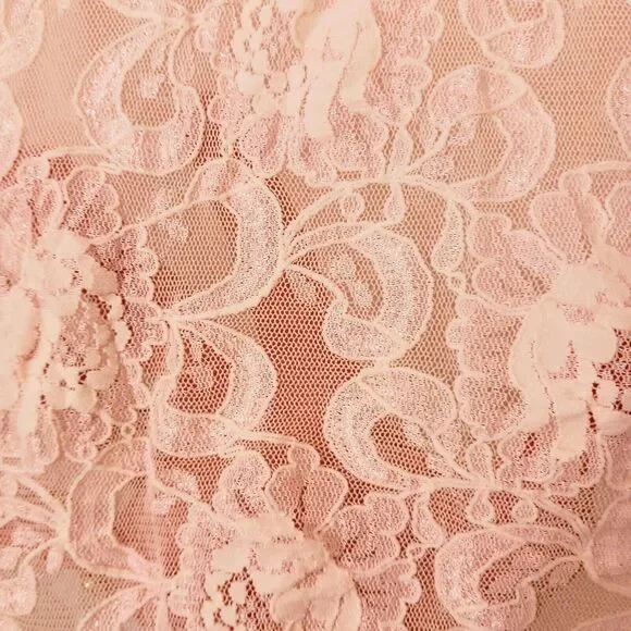 VTG CINEMA ETOILE Pink Stretchy Lace Chemise Nightgown Lingerie SZ M BEAUTIFUL - Picture 3 of 16